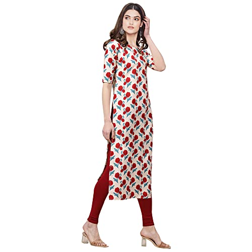 Image of Pinkmint Women's Crepe Digital Print Straight Kurta