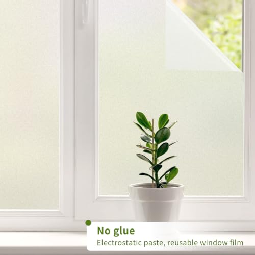 Image of WPCTEV Frosted Glass Window Privacy Film, Static Cling, Pure 35.4In x 20Ft