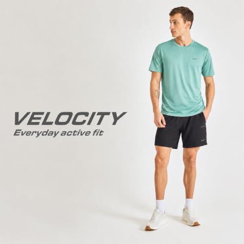 Image of Pepe Jeans Men's Solid Polyester Regular Fit T-Shirt | Lightweight Quick-Dry Athleisure Tee for Sports, Gym & Casual Wear | Moisture-Wicking Fabric | Round Neck | Short Sleeves | Active Comfort