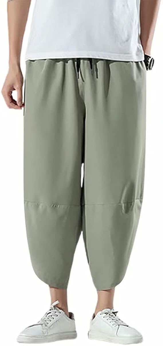 Amazon サルエルパンツ メンズ ワイドパンツ ゆったり 袴パンツ 大きいサイズ 7分丈 ポケット ヒップホップ カジュアル ズボンショートパンツ 夏 無地 通気 綿麻 ハーフパンツ ズボン ワイドパンツ 快適 ロングパンツ 通販