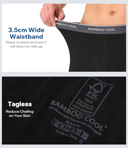 Image of BAMBOO COOL Breathable Men's Underwear Modern Multipack Comfortsoft Moisture-Wicking Boxer Briefs 6 Pack
