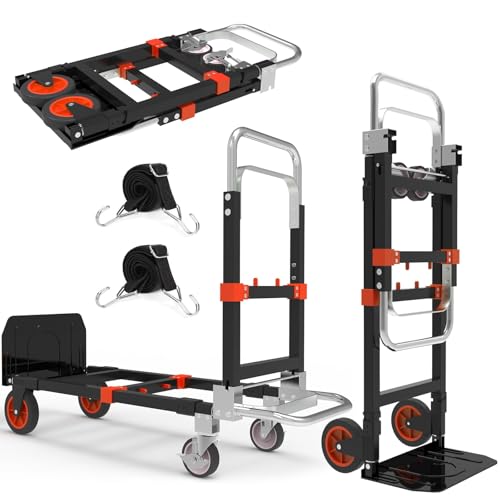 Carretilla plegable 3-en-1 resistente 580 lb naranja miniatura 1