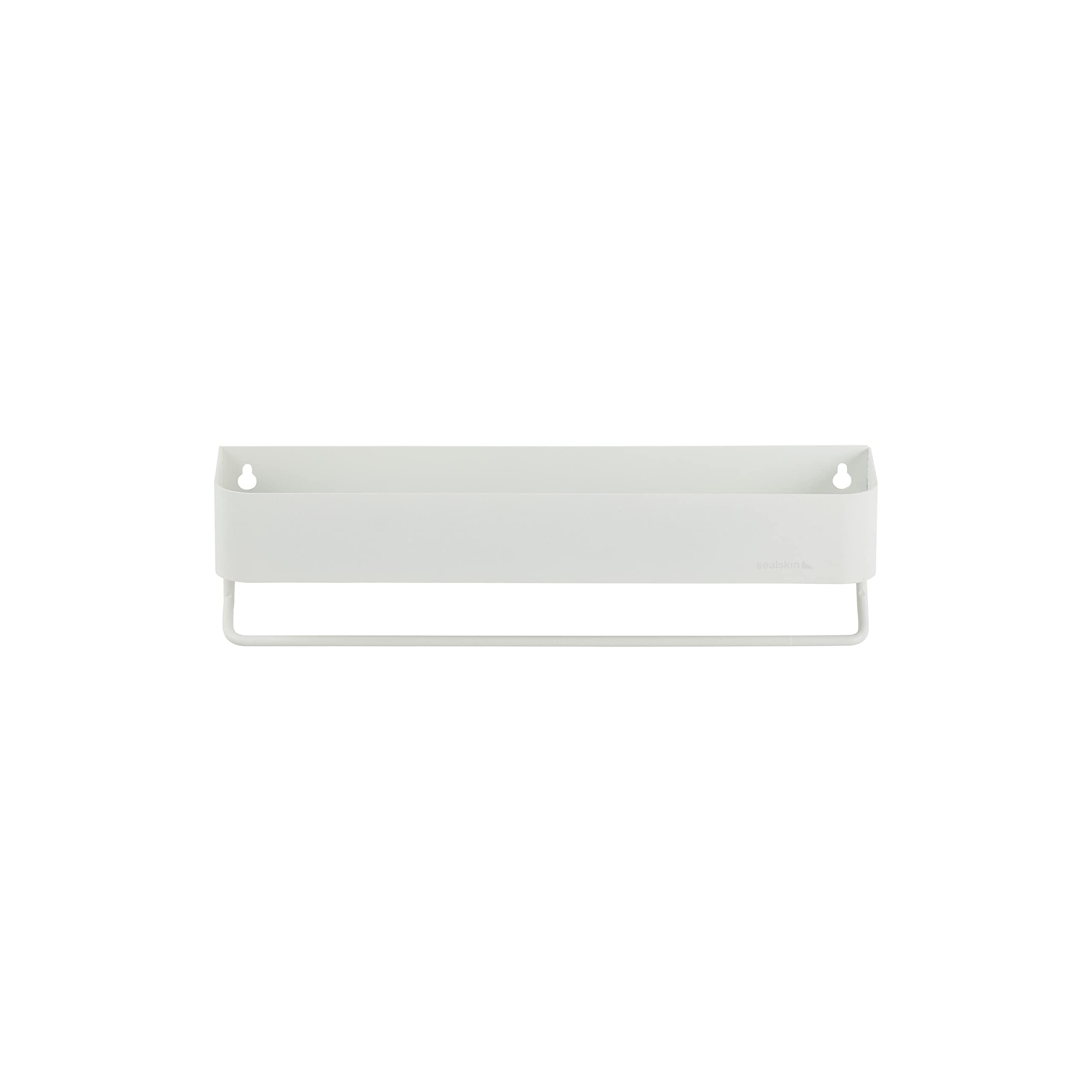 Sealskin Brix, Scaffale a Parete con portasciugamani, 35 cm, Bianco
