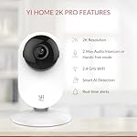YI Pro 2K Home Security Camera, 2.4Ghz Wired Indoor Camera with Person, Vehicle, Animal Smart Detection, Phone App, Compatible with Alexa and Google Assistant 2Packs - Image 2
