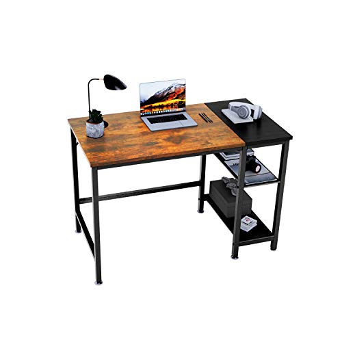 Best Deal 🛒 Extra Mile Computer Desk with Storage Shelves,47 Inch Small Desk Study Writing Table for Home, Office, Study Room, Bedroom,Vintage Rustic Brown and Black Flash Deals - 80% OFF Extra Mile Computer Desk with Storage Shelves,47 Inch Small Desk Study Writing Table for Home, Office, Study Room, Bedroom,Vintage Rustic Brown and Black