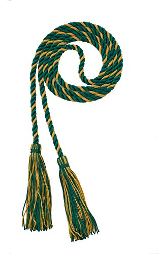 Image of Graduation Honor Cord - DK Green /Oriental Gold - Every School Color Available - Made in USA