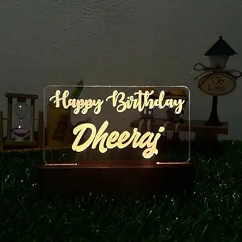 3D EYRANS Customised Acrylic Name Lamp LED Table Lamp | Birthday Decoration Item Gifts for Friend Girl Boy Men Women (Design 1)