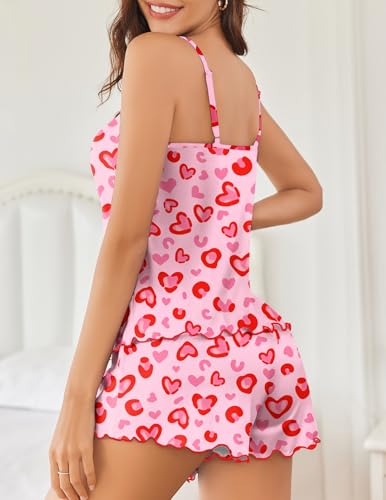 Image of Ekouaer Womens Cami Pajama Set Cute Printed Camisole Shorts Sleepwear | Tank Top and Shorts Lounge Set Soft Pjs for Daily Wear, Home, Party or Date Nights