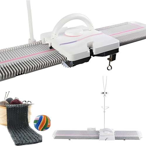 Knitting Machine for Adults - 6.5mm Mid Gauge, 150 Stitches Plastic Domestic Loom Kit, Sewing Machine Knitting Kit for Sock, Hat, Scarf, Sweater Knitting