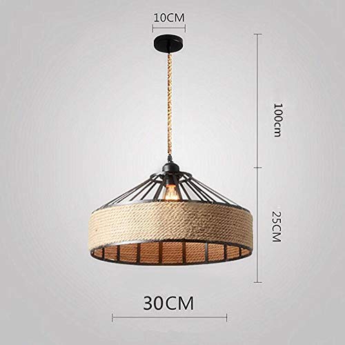 Lámpara de Cáñamo Retro Luz de Techo Colgante Araña de Cuerda Vintage Industrial 2