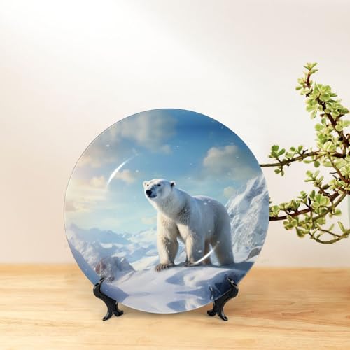 Plato decorativo Polar Bear In The Sun de porcelana miniatura 6