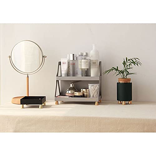 Caja para cosméticos, Estante de almacenamiento de cosméticos de hierro | Organizador de escritorio de hierro de doble capa: for almacenamiento de maquillaje y perfumes