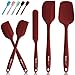 wanbasion 5 Piezas Rojo Espatula de Silicona para Cocina Repostería Goma, Juego de Espatula de Silicona para Cocina Resistente, Espatula de Silicona para Cocina Profesional Grande sin Bpa