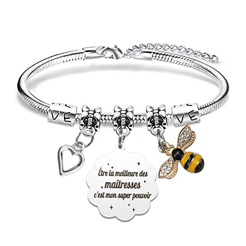 RGHSZ Bracelet Maitresse Merci Maitresse Cadeau Maitresse d'école...