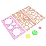 OSOLADY 3個 クリエイティブドローイングテンプレート定規点 幾何学図形作成用文具尺 知育 手先訓練に 向け学習 工作教材 カ ランダムカラー