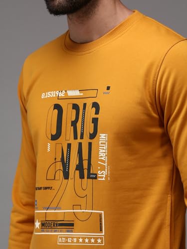Image of SHOWOFFFF Men Printed Pullover Sweatshirt | Round Neck Full Sleeves Cotton Sweatshirt's for Mens | Slim Fit Regular Length Sweatshirts for Men's