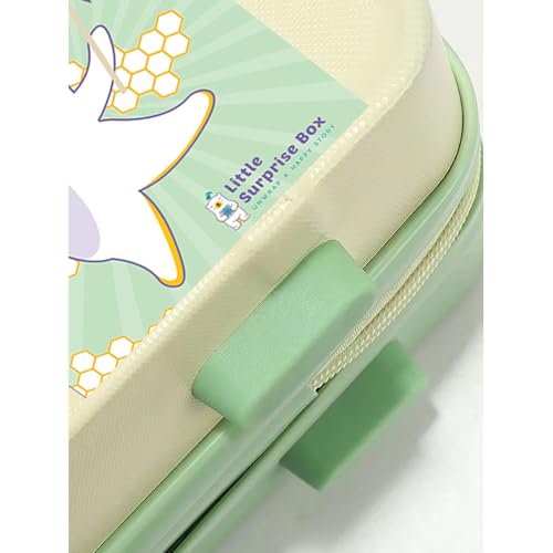 Image of Little Surprise Box Multifunction Mini Suitcase for Newborn Baby & Mother | Kelly Jo Bear Theme Hardcase Travel Suitcase for Kids Boys & Girls | Travel Bag for Boys & Girls | Green