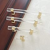 MFYS Cabinet Pulls Handles Clear Acrylic Drawer Pulls Lucite 6Pack 4 1/2' CC Gold Dresser Pulls Kitchen Cabinet Hardware 114mm(4.5' Hole to Hole)