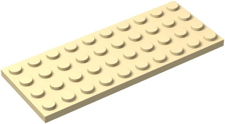 Platos clásicos beige a granel, placa beige 4x10, placas de construcción planas de 50 piezas, compatibles con piezas y piezas de Lego: 4x10 placas