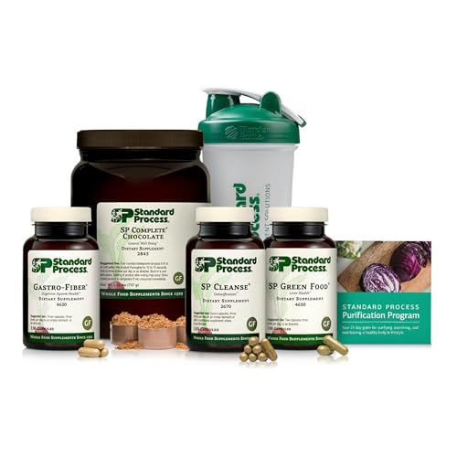 Standard Process Purification Product Kit with SP Complete and Gastro Fiber - 21-Day Detox for Healthy Body Maintenance - Vegetarian, Gluten-Free & Non-Soy - 1 Kit - Chocolate