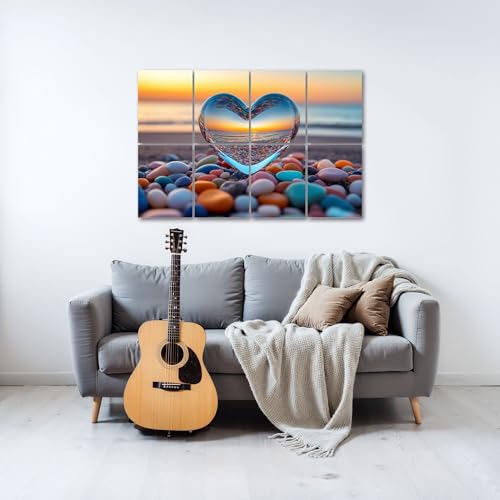Paneles acústicos decorativos con 8 piezas en forma de corazón - 48x32 pulgadas - JCFANGALLERY miniatura 2