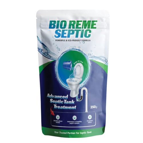 Image of Bio Reme Septic Tank Cleaning Powder Anaerobic Bacteria & Enzymes Reduces Sludge, Removes Odour Drain Cleaner for Pipes & Bio Toilets 250g