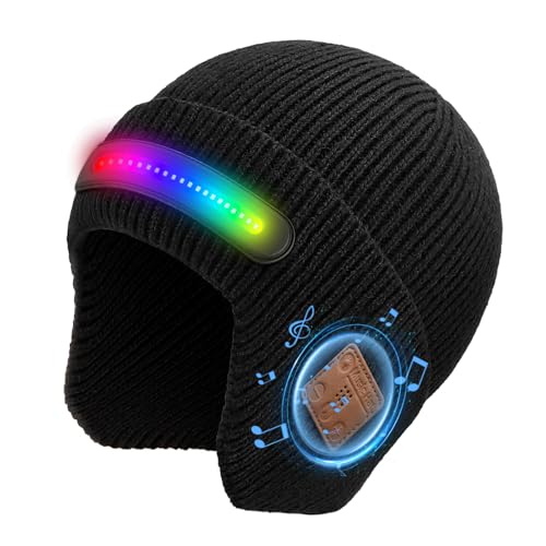 Bonnet LED rechargeable USB avec écouteurs bluetooth intégrés pour running - 3