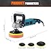 Bellanny Poliermaschine Schleifmaschine 1600W Auto Polierer - 6 Variable Geschwindigkeit, 220V, 500-3300 RPM, 1,8m Kabe, 2 Griffe, 125/178mm Polierpad, Professionell Polieren Set für Auto Boot Möbeln