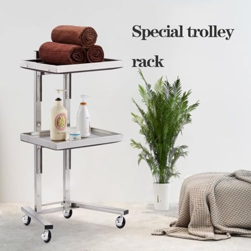 Carrito utilitario rodante – Carrito de almacenamiento de acero inoxidable de 3 niveles con ruedas para cocina, salón, hogar y organización de negocios
