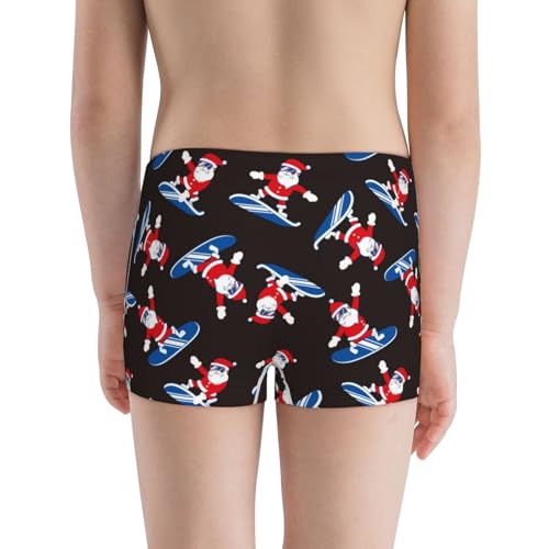 Boys' Cotton Boxer Brief Soft Underwear-Surfing Santa3
