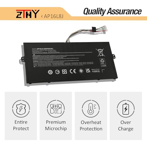 Image of AP16L8J Battery Replacement for Acer Chromebook Spin 311 CP311-3H CP311-3H-A14P CP311-3H-K2RJ CP311-3H-K3Wl Spin 513 R841T-S98A CP513-2H-K62Y CP513-1H CP513-1HL CP513-1HL-S17E TravelMate X5 TMX514-51