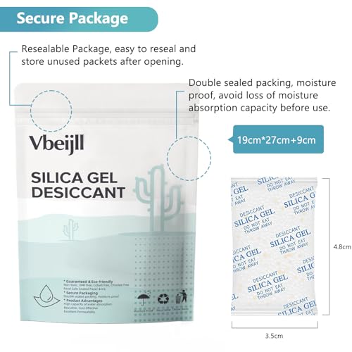 Image of 2 Gram (100 Pack) Color-Indicating Silica Gel Packets, Premium Food Grade Desiccant - Rechargeable Moisture Absorbers for Food Storage, Electronics, 3D Filament & Safes
