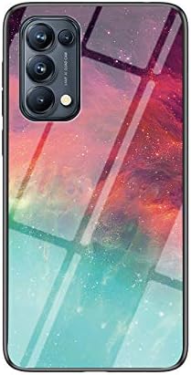 BRAND SET Case for OPPO Find X3 Neo Transparent Color Star Sky Pattern Protective Case Tempered Glass Back Cover Shockproof Case Suitable for OPPO Find X3 Neo-CSXK