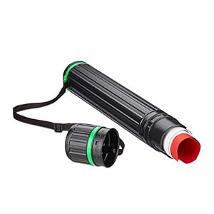 Relaxdays Teleskop Posterrolle, bis Größe A0, verstellbarer Tragegurt, Schraubdeckel, 64 – 100 cm, Kunststoff, schwarz