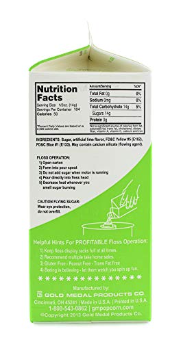 Image of Gold Medal 3204 Lime Flossugar, 3.25 lb Carton