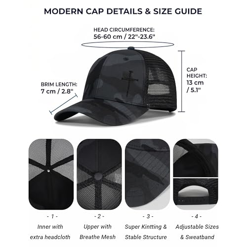 Image of Christian Hats for Men Women,Jesus Cross Hat Religious Best Gifts for Birthday /Christmas