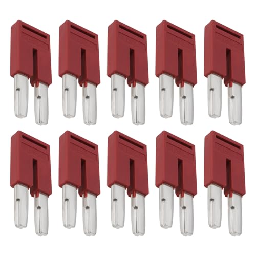 EMSea 10 Piezas FBS 2-5 Puente de Contacto Enchufable 3030161 Puente Cuadrado FBS Barra de Puente para Puentes de Cruce Central de Terminales A Presión UT ST Rojo
