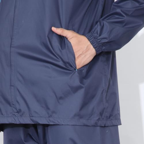 Image of Shasmi Men's Raincoat for Men Waterproof with Hood | Premium Polyester Rain Suit for Bike Riders | Leak Proof Full Body Rainwear Set with Pants | Heavy Duty Zipper (Rainy 290)