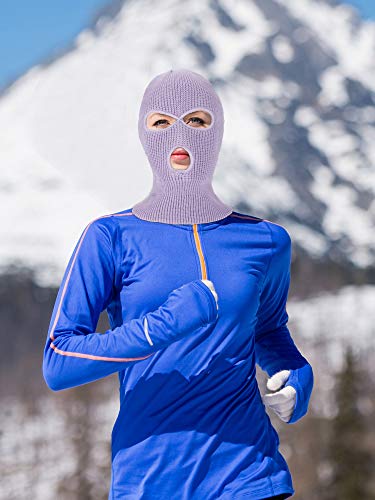 Satinior 2-Hole Knitted Full Face Cover Ski Neck Gaiter, Winter Balaclava Warm Knit Beanie For Outdoor Sports #TOP4
