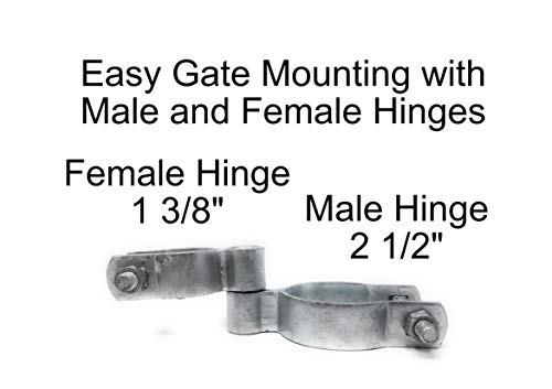 Nickanny's Galvanized Metal Chain Link Fence Walk Thru Gate Mounting Hardware Hanger Set, Hinges And Lockable Chainlink Gate Latch Accessories Kit For Walk-Through (Galvanized) #TOP1