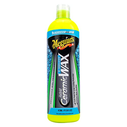 Meguiar’s Hybrid Ceramic Liquid Wax, Shield Your Paint with a Residue-Free Liquid Car Wax with Advanced SiO2 Hybrid Technology and Long-Lasting Water-Beading Protection, 16 Oz Bottle
