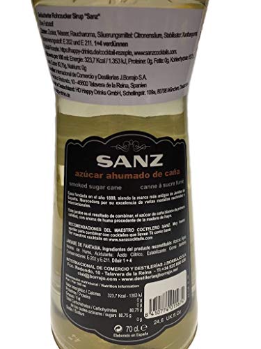 Geräucherter Rohrzuckersirup Sanz, Cocktailsirup ohne Farbstoff 0,7 L – Bild 4