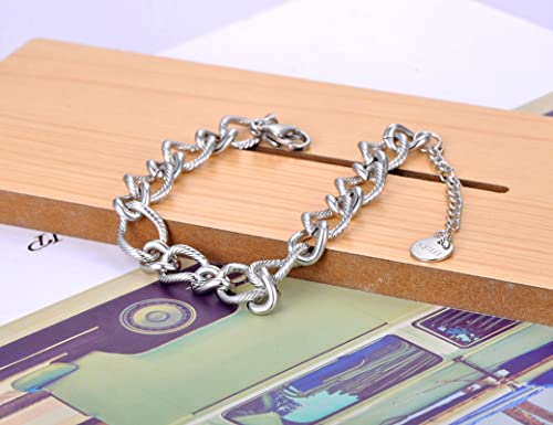 Bracelet chaîne épaisse mixte en maille hyperbole tendance - 5