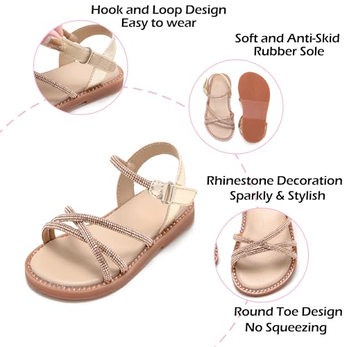 Image of PHIRAMIN Toddler Flower Girl Sandals - Girl Dress Shoes Toddler Little Kid Wedding Party