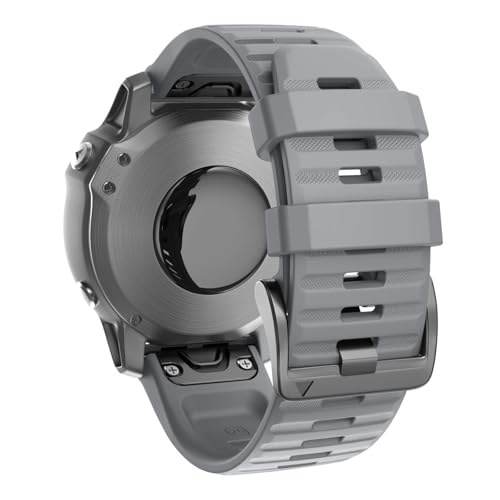 Image of ANCOOL Compatible with Fenix 6X /7X Band 26mm Quickfit Soft Silicone Watch Band Replacement for Fenix 5X /Fenix 8 51mm /Fenix 5X Plus /Fenix 3 /Fenix 6X Pro /Descent Descent MK2i Smartwatches (Grey)