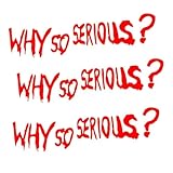 Zikefest 3PCS Why So Serious Stickers for Car, Vinyl Funny Halloween Decorations, Waterproof Reflective Window Bumper Sticker, for Car Truck Motorcycle Window Bumper Wall Laptop (Red)