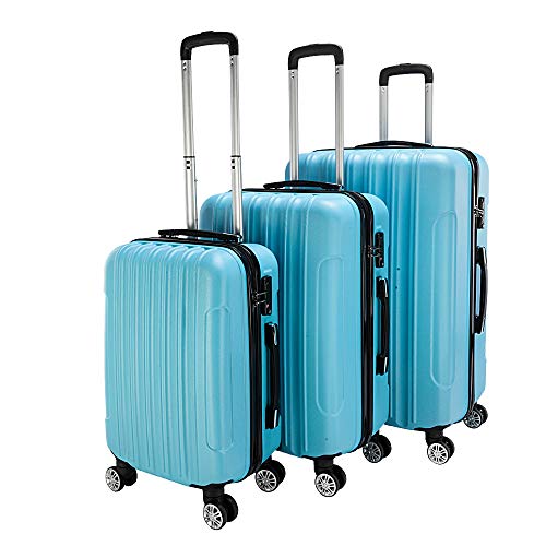 Set Expandable Spinner Wheel Luggage 3 Piece Set Suitcase Hardshell Lightweight TSA Lock 3-in-1 Multifunctional Large Capacity Traveling Storage Suitcase 20" / 24" / 28" Blue2