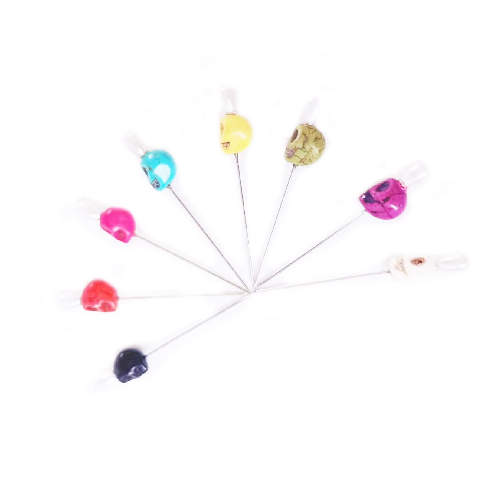 VIPAGXFC Witch Divination Skull Voodoo Pins Candle Magic Ritual Pins 8pcs