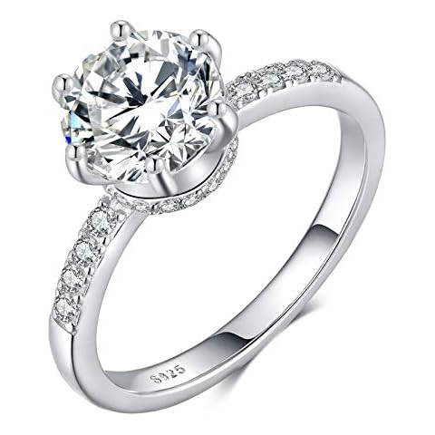 Qings Anillo de Bodas de Eternidad de Plata de Ley 925 Cover