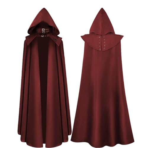 Costume d'Halloween médiéval avec cape à capuche pour soirées et jeux de rôle